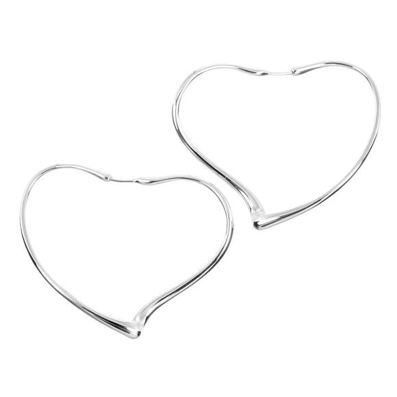 Tiffany & Co. Open Heart Hoop Earrings Medium